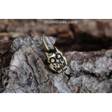 Bronze Small Owl Spiritual Bird Talisman Amulet 3D Pendant Necklace